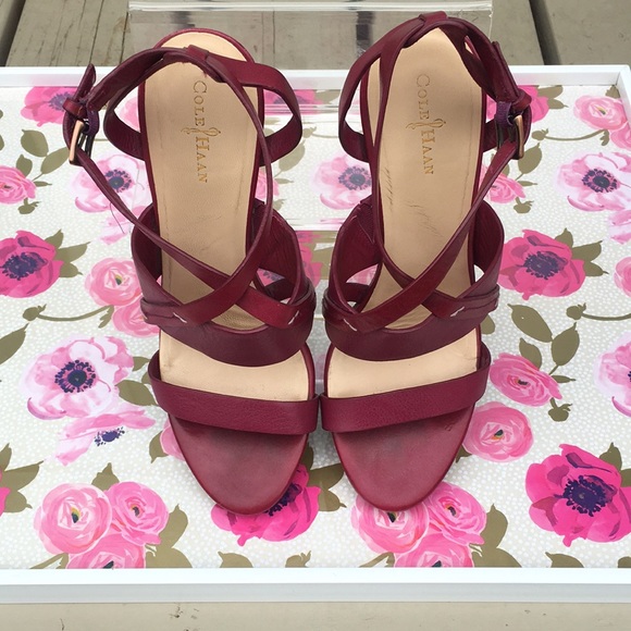 Cole Haan Wedge Raspberry fuchsia red US 8 - Picture 9 of 13
